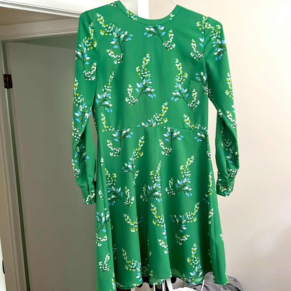 LOFT Green floral dress